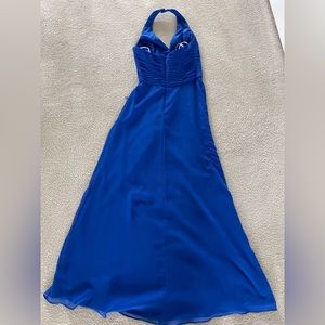 Royal blue size 2 halter gown